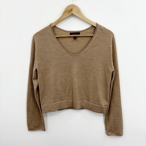 Banana Republic Sweater Small Merino Wool Minimalist Capsule Luxury Cropped Soft - Picture 1 of 5